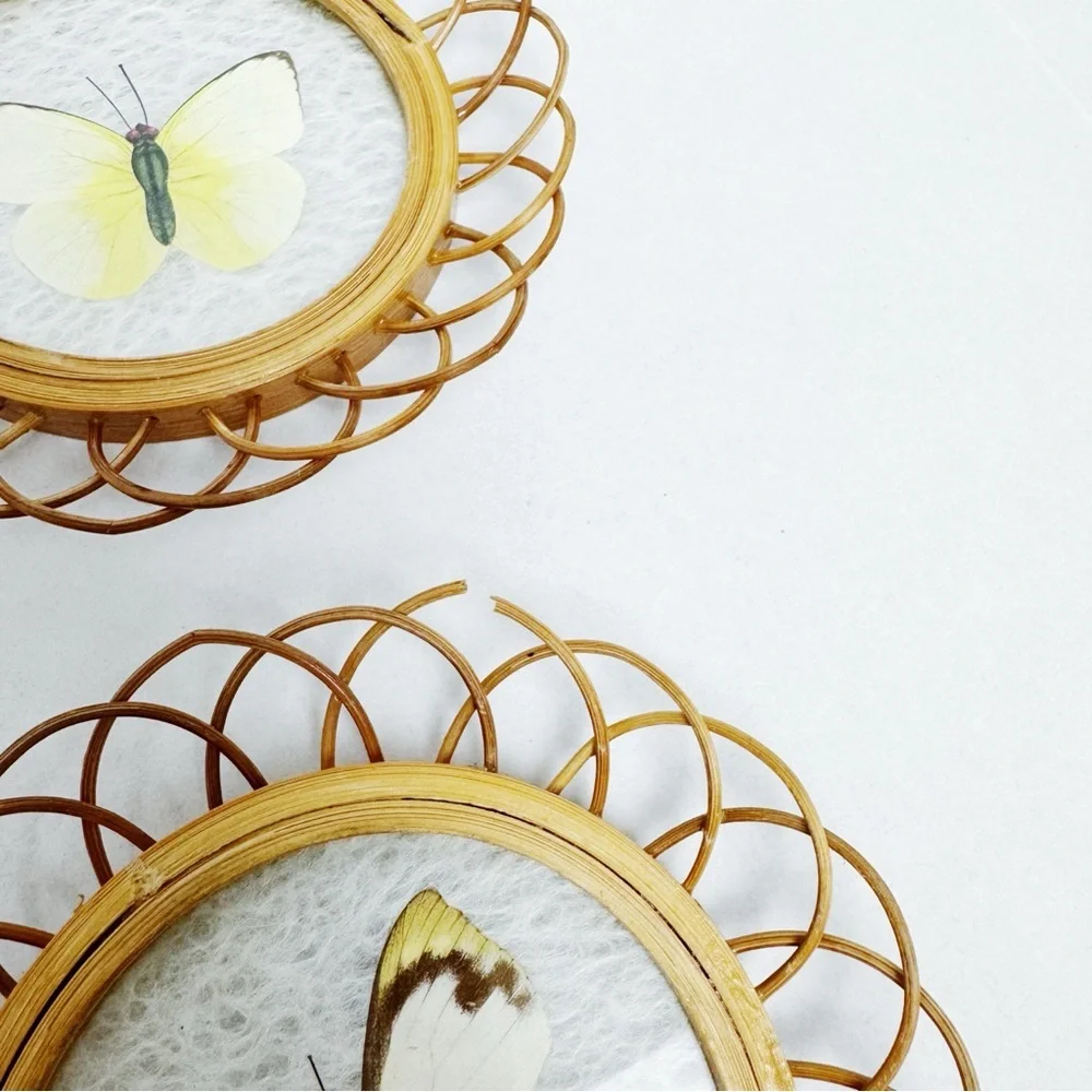 Vintage Real Butterfly Bamboo Coasters